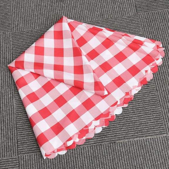 LABSERRON 1Pcs Checkered Tablecloth Circle Table Cloth for Holiday Entertaining Rustic Style