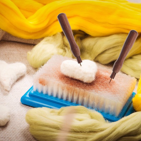 LABSERRON 1Pcs DIY Projects Wooden Handle for Wool Felting Needle Round Shape