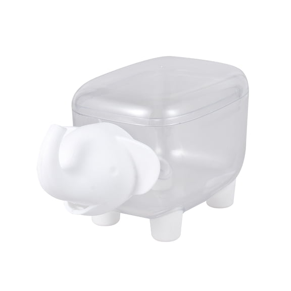 LABSERRON 1Pcs Elephant Shaped Clear Plastic Storage Case for Bathroom Organizer Box White 8.5*15cm