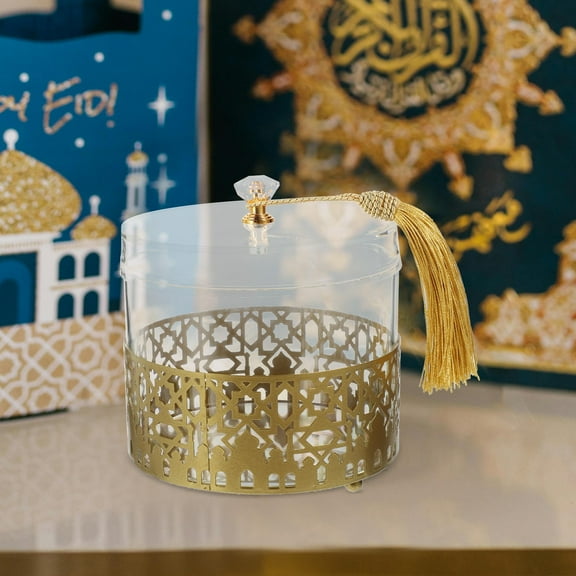 LABSERRON 1Pcs Golden Iron Candy Storage Box Suitable for Snack Storage and Celebration Occasions