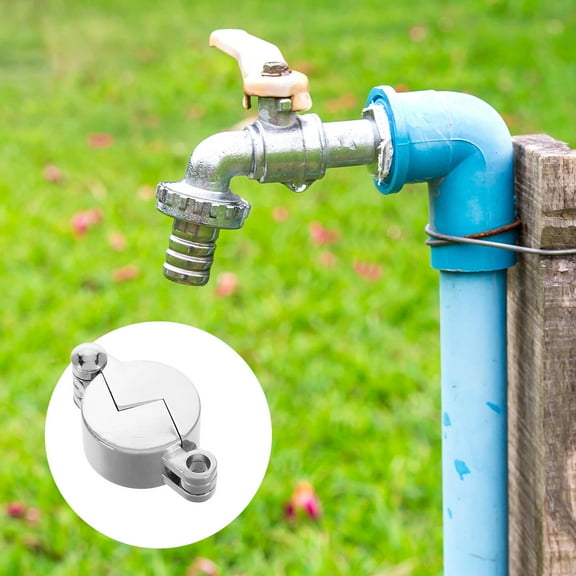 LABSERRON 1Pcs Iron Faucet Lock for Garden Hose Spigot Water Management Outdoor Use 6.50X3.80X2.50CM