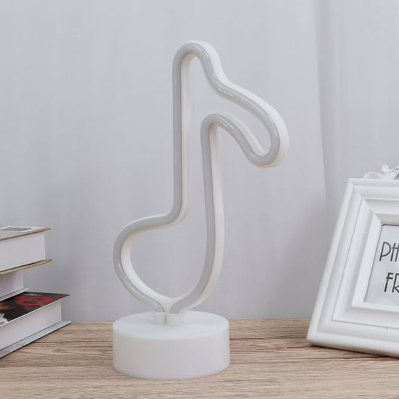 LABSERRON 1Pcs LED Neon Light Sign Musical Note Shape for Wedding Party Neon Table Sign 17.5 x 11In