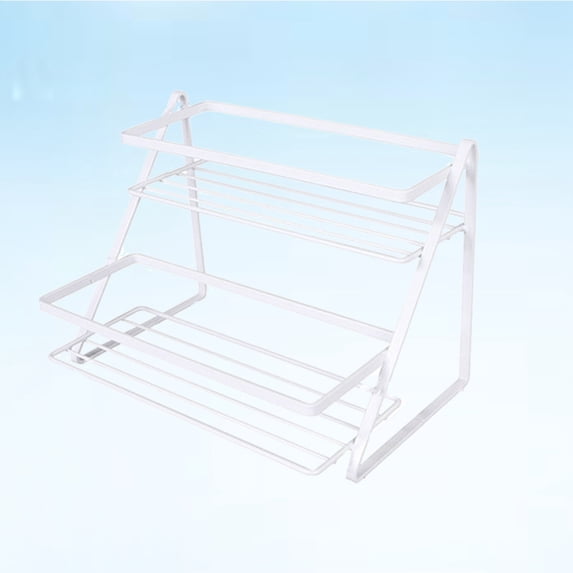 LABSERRON 1Pcs Layered Storage Rack for Cosmetics and Kitchen Items in White 24.8x15.1x18.5in