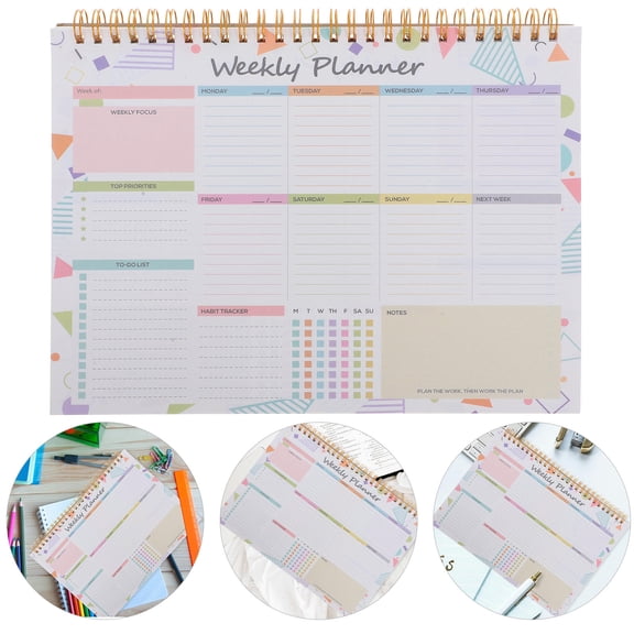 LABSERRON Multi-Color Small Weekly Planner 1 .82x7.19x0.59 Inch for Home, Office, School Use, Compact and Portable Organizer