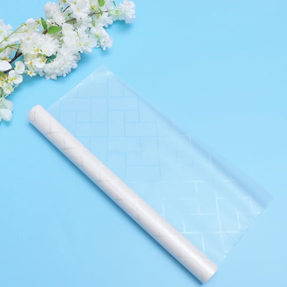 LABSERRON 1Pcs Oblique Grid White PVC PET Window Sticker for Privacy in Living Room and Bathroom