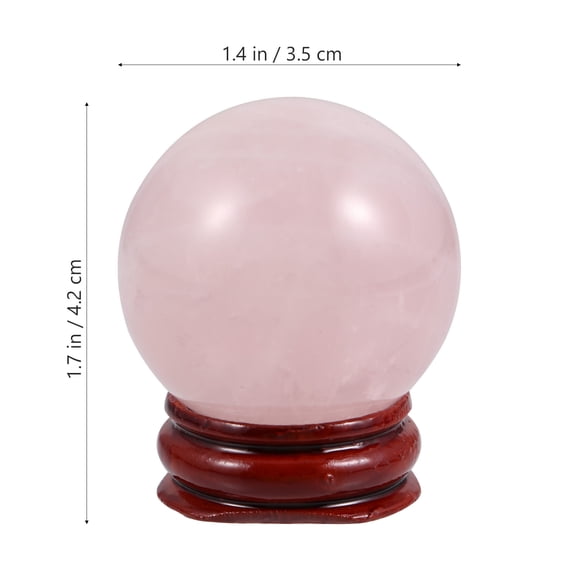 LABSERRON 1Pcs Pink Rose Quartz Crystal Ball Adornment Round Stone Ornament for Home Decoration Feng Shui