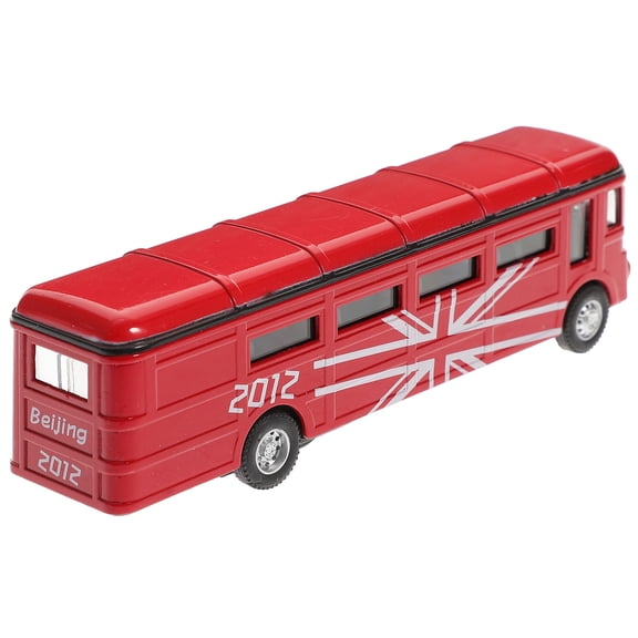 LABSERRON 1Pcs Red Alloy Single-Deck Bus Toy for Toddlers 11.8*4.7*2.2in
