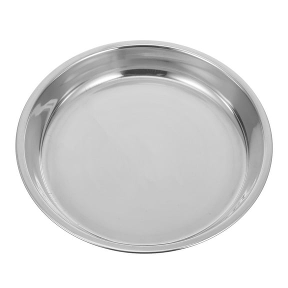 LABSERRON 1Pcs Round Stainless Steel Plate For Cooked Food And Commercial Use