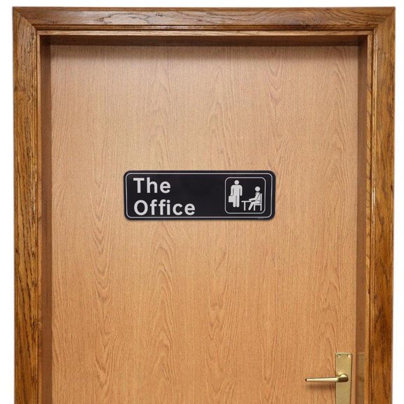 LABSERRON 1Pcs Simple Style Black Acrylic Sign for Office Door and Indoor Environment 8.96X2.99X0.20in