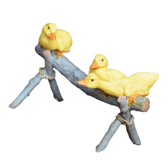 LABSERRON 1Pcs Simulated Duck Animal Micro Landscape Decor Synthetic Resin Miniature Garden Decor 10.7x7cm