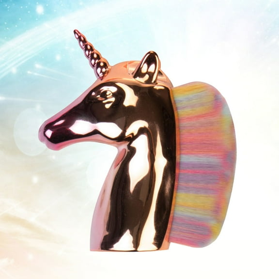 LABSERRON 1Pcs Unicorn Makeup Brushes Set Rainbow Color Rose Gold For Women Girls Ladies Cosmetic Brush 9*3.1in