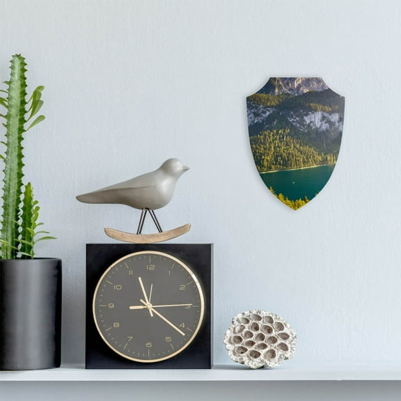 LABSERRON 1Pcs White Sublimation Shield Heat Transfer Home Decor Medieval Theme Party 8.0x5.9x0.5in