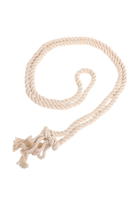 1Pcs Woven Rope Belt Beige Cotton Linen Adjustable Length For Women Everyday Wear