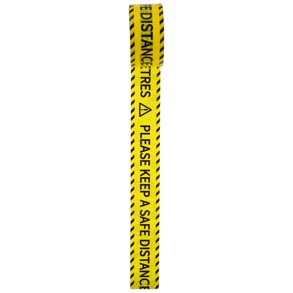 LABSERRON 1Pcs Yellow BOPP Caution Tape for Construction Sites Keep Safe Distance Warning 25Meters Length