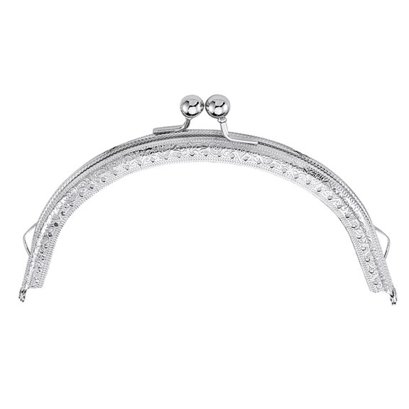 LABSERRON 1Set Bag Making Frame Clasp Lock for Women Handmade Enthusiasts Silver Metal