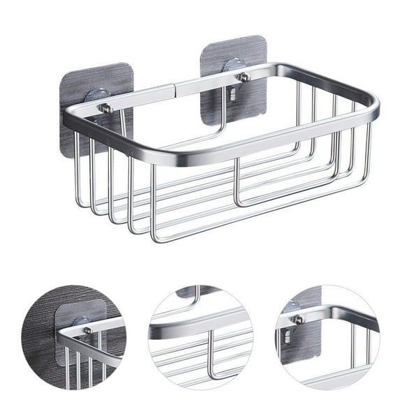 LABSERRON 1Set Bathroom Accessory for Tissue Tubs Silver Rectangular Modern Design Suction Cup Holder