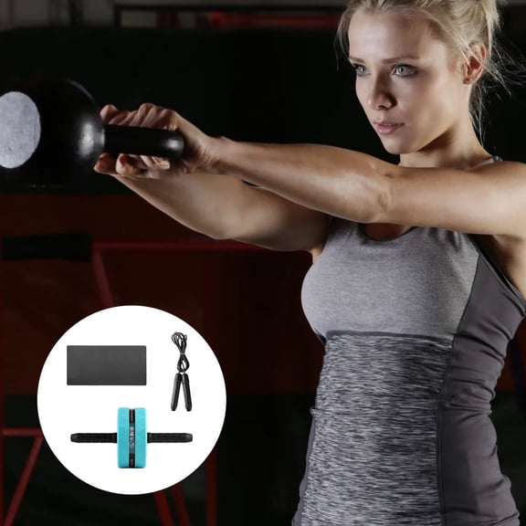 LABSERRON 1Set Blue Abdominal Wheel With TPR Material For Home Workout Muscle Training Exercise Fitness Wheel