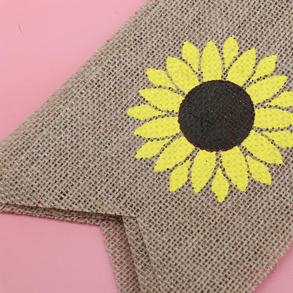LABSERRON 1Set Burlap Banner Swallowtail Shape Birthday Party Decoration 11.8x5.1x0.04in