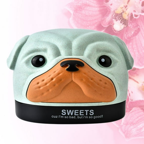 LABSERRON 1Set Cartoon Tissue Dispenser Box Bobby Dog Shape Tissue Box Cover Green Wheat Fiber PP For Bedroom Desks