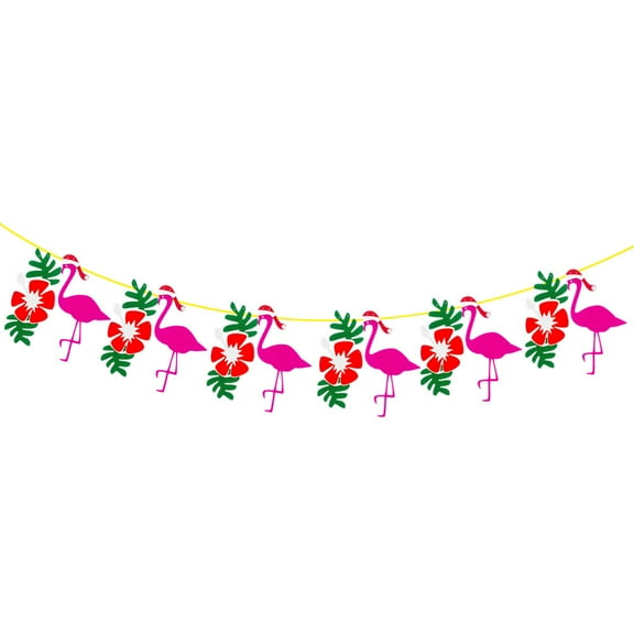 LABSERRON 1Set Flamingo Banner Party Supplies Multi Color Paper Garland For Tropical Theme Decorations