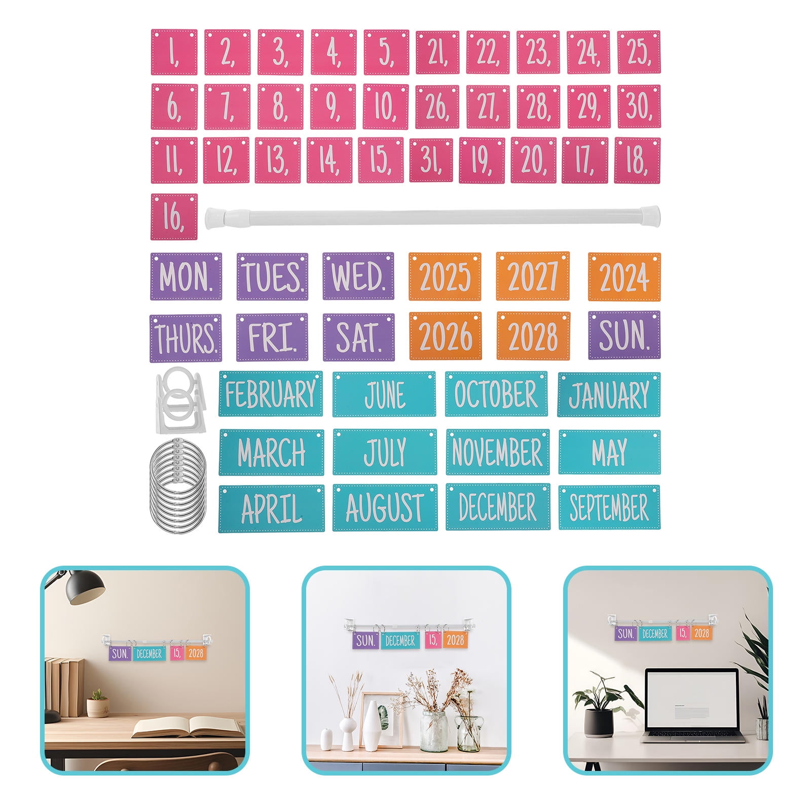 LABSERRON Multi- Calendar Set for Classroom Use, Rectangular Bulletin ...