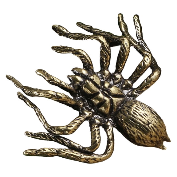 LABSERRON 1Set Golden Brass Spider Statue Metal Insect Home Office Decor