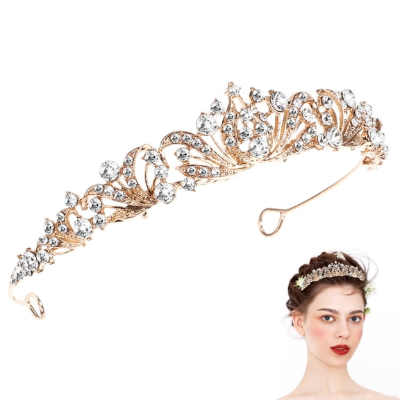 LABSERRON 1Set Golden Bridal Wedding Crown for Women at Weddings