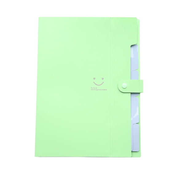 LABSERRON 1Set Green Plastic Folders A4 Letter Size Snap Closure Document Organizer