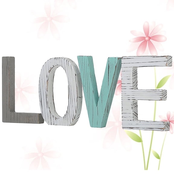 LABSERRON 1Set Home Sign Decorative Cutout Letter Ornaments Rustic Wood Color Block Letters