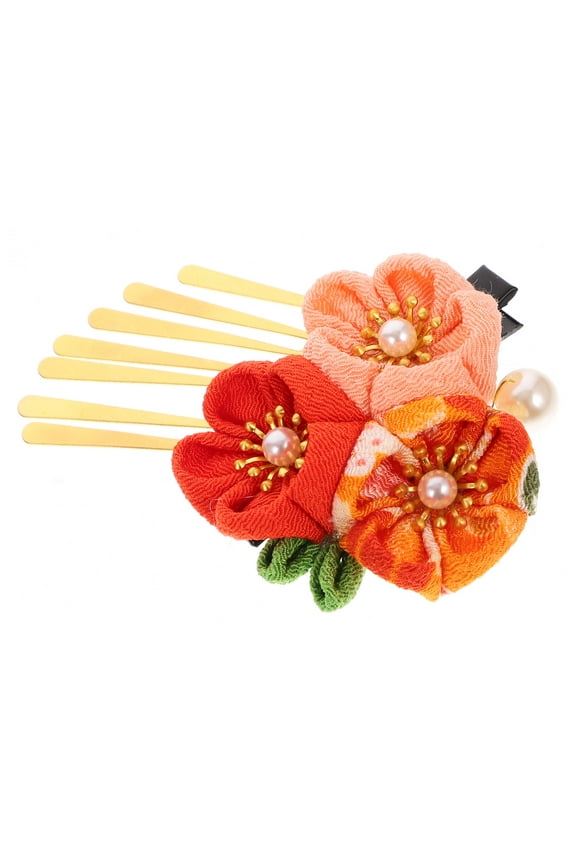 1Set Japanese Hair Clips for Women 3.1x2x0.8in in Kimono Style for Role Play and Festival