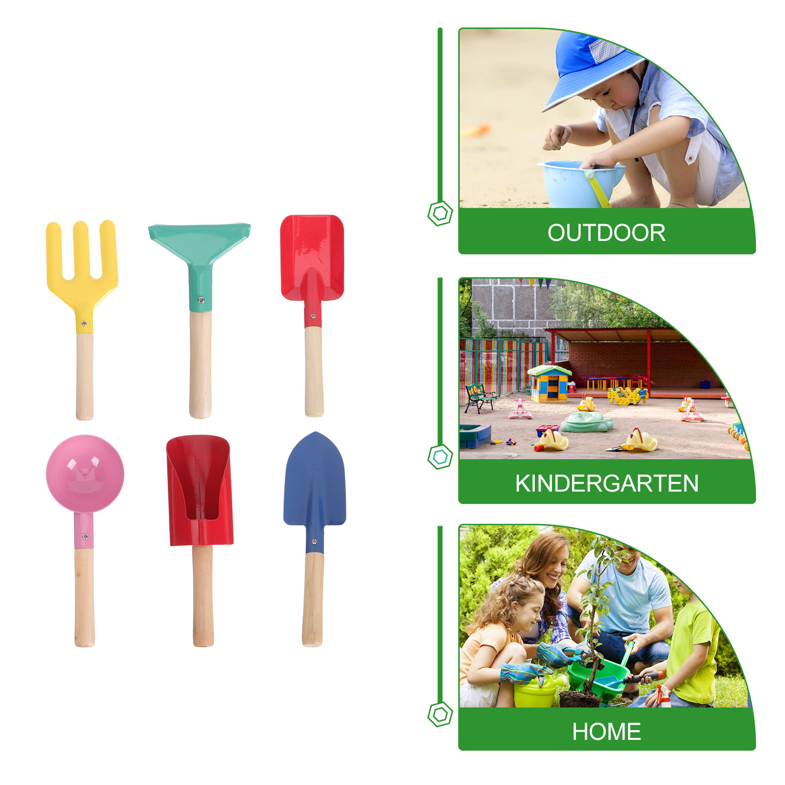 LABSERRON 1Set Kids Planting Tools Gardening Hand Tools Wooden Iron ...