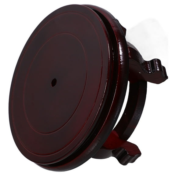 LABSERRON 1Set Mini Foot Stool Wood Pot Stool Light Brown 7.7X7.7X3.8in Rustic Style Plant Care