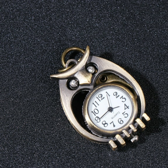 LABSERRON 1Set Novelty Watches Owl Key Chain Simple Design Quartz Pocket Watch For Men Women 3.2*8cm