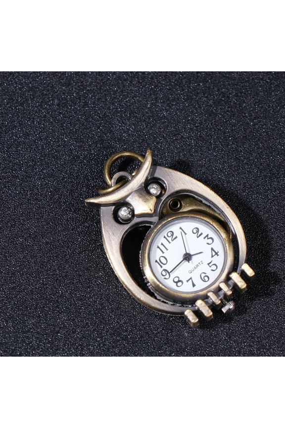 1Set Novelty Watches Owl Key Chain Simple Design Quartz Pocket Watch For Men Women 3.2*8cm