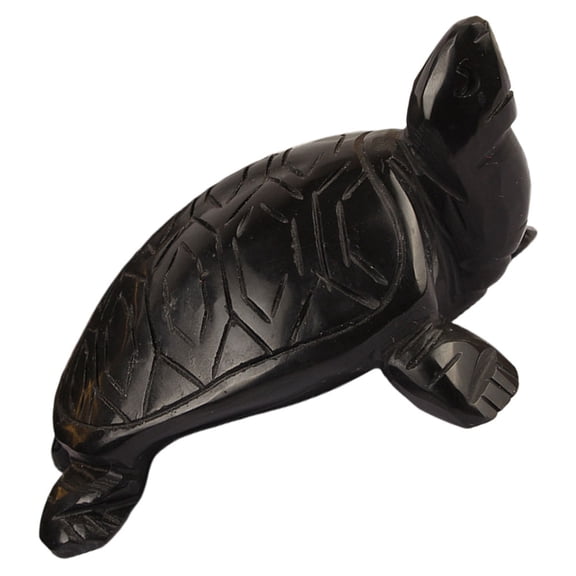 LABSERRON 1Set Obsidian Turtle Figurine Black Hand Carved Decoration for Home Garden Office Room