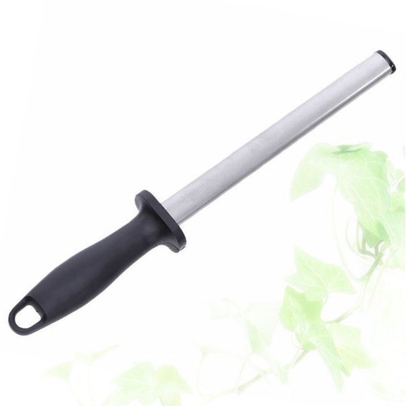 LABSERRON 1Set Portable Sharpening Steel 12 Inches Black Rubber Handle Kitchen Utensil Hunting