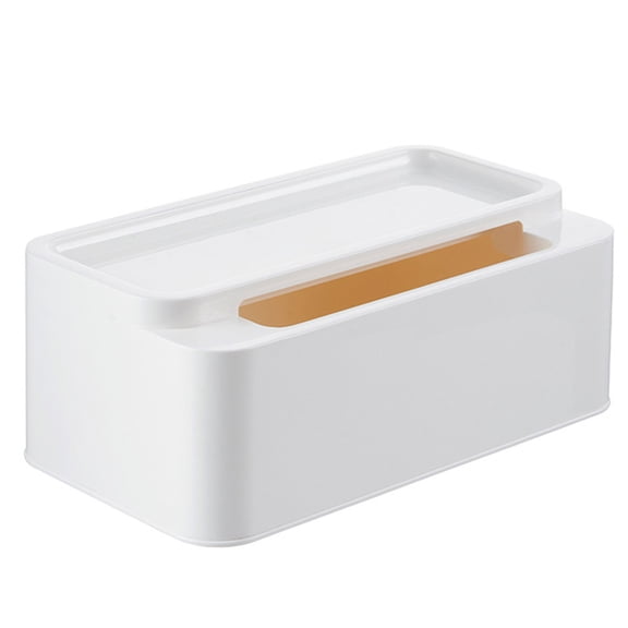 LABSERRON 1Set Rectangular Tissue Box Plastic Material White Color For Home Or Office Use