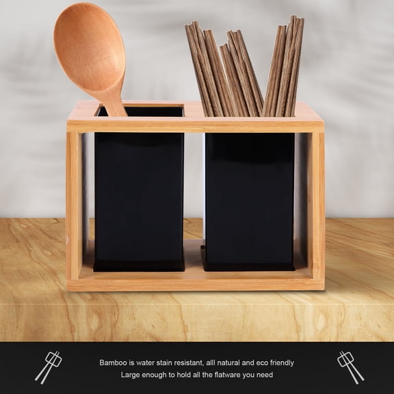 LABSERRON Kitchen Utensils Holders Bamboo Organizer Multi 1Pcs 7.9x5.5x3.9in