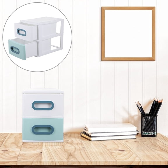 LABSERRON 1Set Storage Box with Drawers for Cosmetics and Jewelry Tabletop Organization 11.8X7.9X3.9in