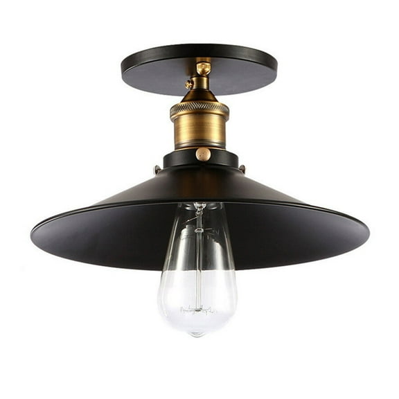 LABSERRON 1Set Vintage Globe Ceiling Light with Black Metal for Kitchen Dining Room Bar 15in