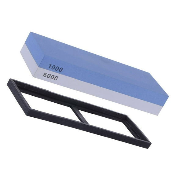 LABSERRON 1Set Whetstone Sharpening Stone Set for Knives Blue White Corundum Heat-Resistant Non-Slip Base