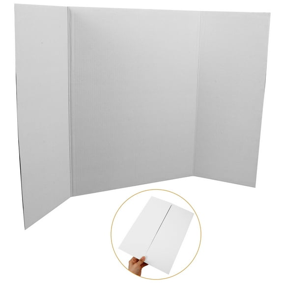 LABSERRON 1Set White Paperboard Trifold Poster Board for Presentations 21.17X13.76X0.04in