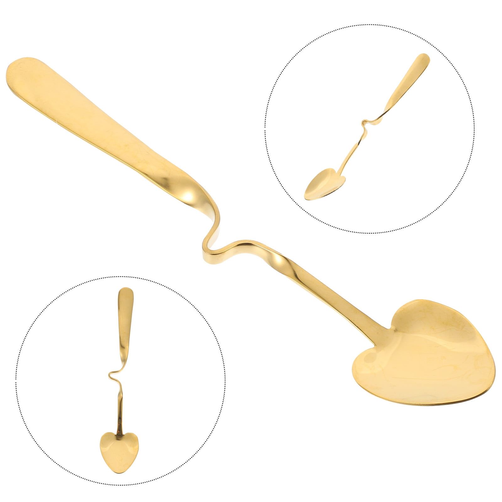 LABSERRON 1pc Shape Hanging Cup Spoon Metal Tableware Stirring Spoon For Coffee Tea And Desserts Design For Home Use