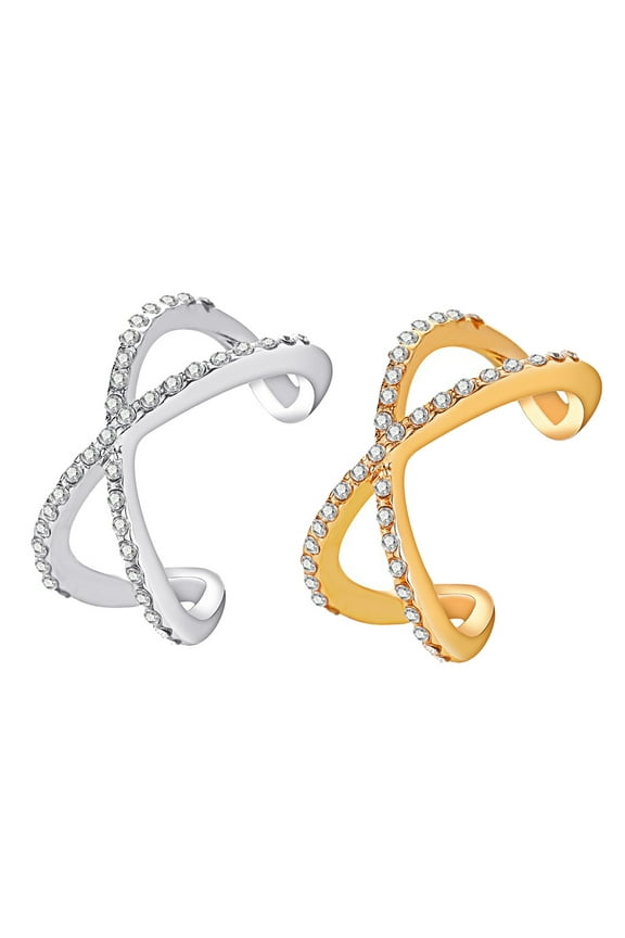 2 Pcs Adjustable Finger Rings With Double Layers Design Elegant For Girlfriends Daughters And Friends Occasion