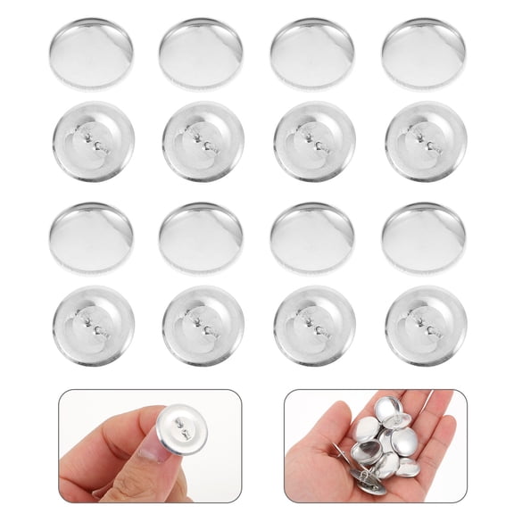 LABSERRON Sewing Crafts Round Buttons Silver 2 Sets 0.98x0.24in