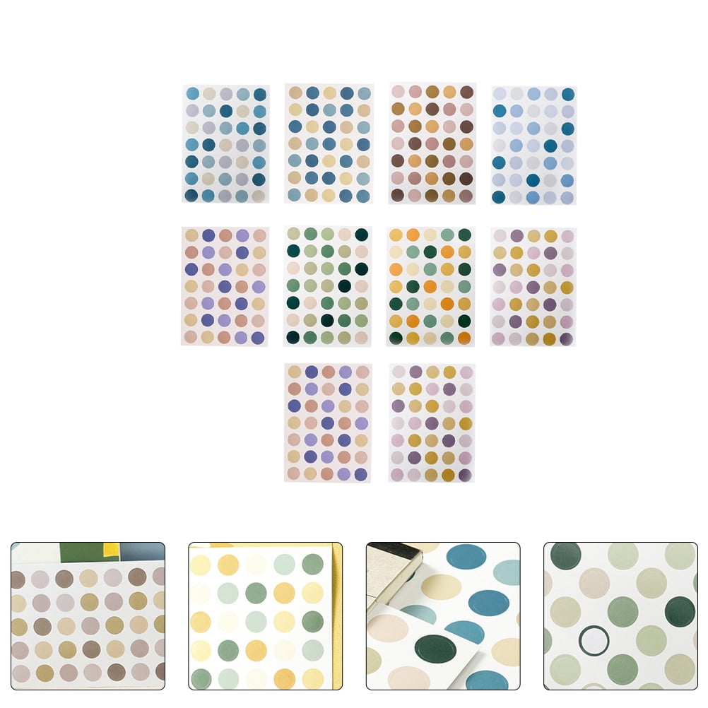 LABSERRON 20 Sheets Round Color Coding Stickers Translucent Circle ...
