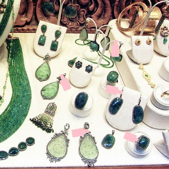 LABSERRON 200Pcs Pink Kraft Paper Jewelry Tags for Labeling Price Stickers 2.4x0.5x0.04In