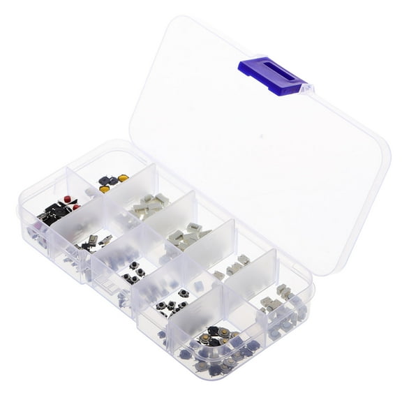 LABSERRON 200Pcs Push Button Switch Assorted Color Momentary Tactile For Car Remote Control Key Fob 0.35X0.28X0.08in