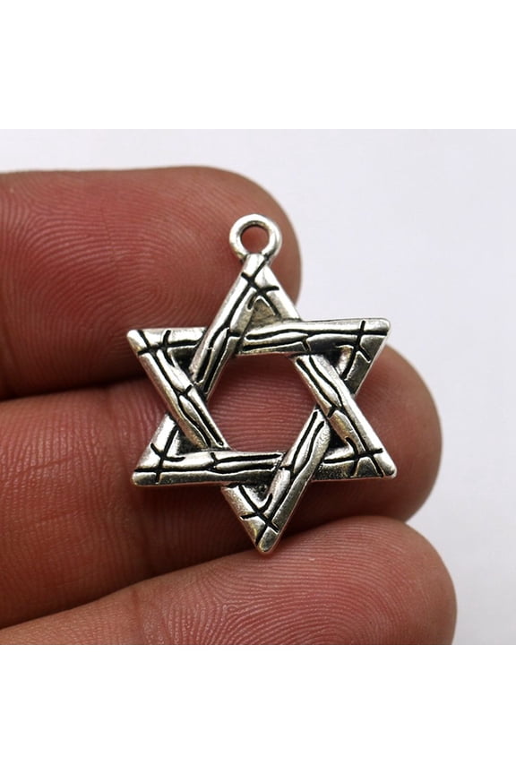 20Pcs Hexagram Pendant Set Alloy Mini Charms for Jewelry Making Cosplay Style Costume
