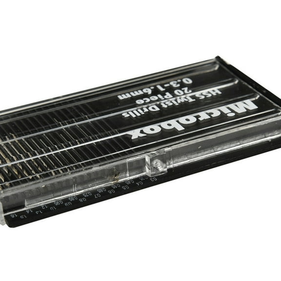 LABSERRON 20Pcs Mini Drill Bit Set Twist Drill High Speed Steel 0.3mm to 1.6mm for Drill